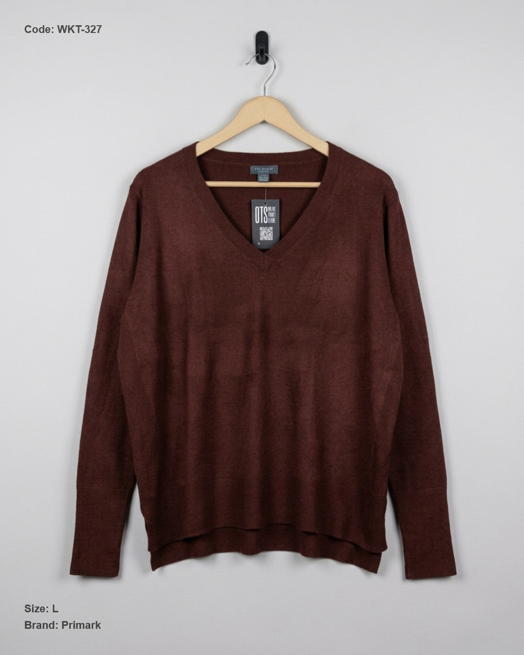 Preloved Premium Winter Knitted Tops by Primark, Brown Acrylic for Women - OTS Thrift Shop Karachi Pakistan
