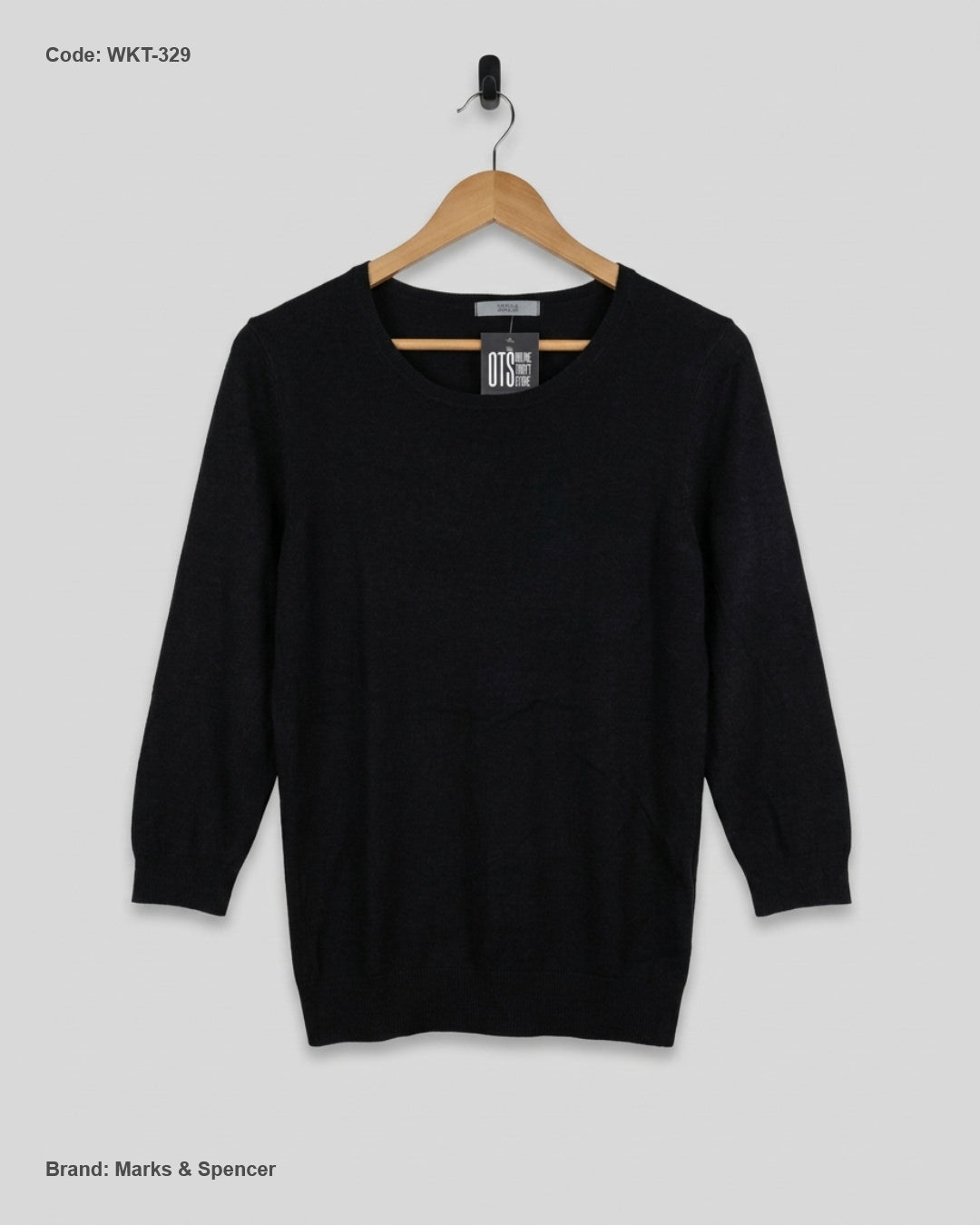 Winter Knitted Tops | Marks & Spencer | Preloved Branded | Black viscose | Excellent | OTS Thrift Store Lahore Pakistan