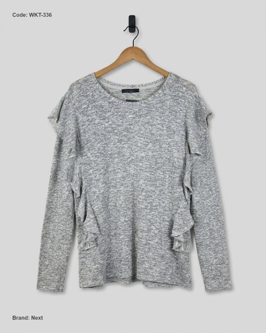 Preloved Premium Winter Knitted Tops by Next, Gray polyester for Women - OTS Thrift Shop Karachi Pakistan