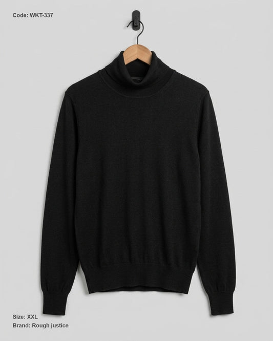 Preloved Premium Winter Knitted Tops by Rough justice, Black polyester for Women - OTS Thrift Shop Islamabad Pakistan