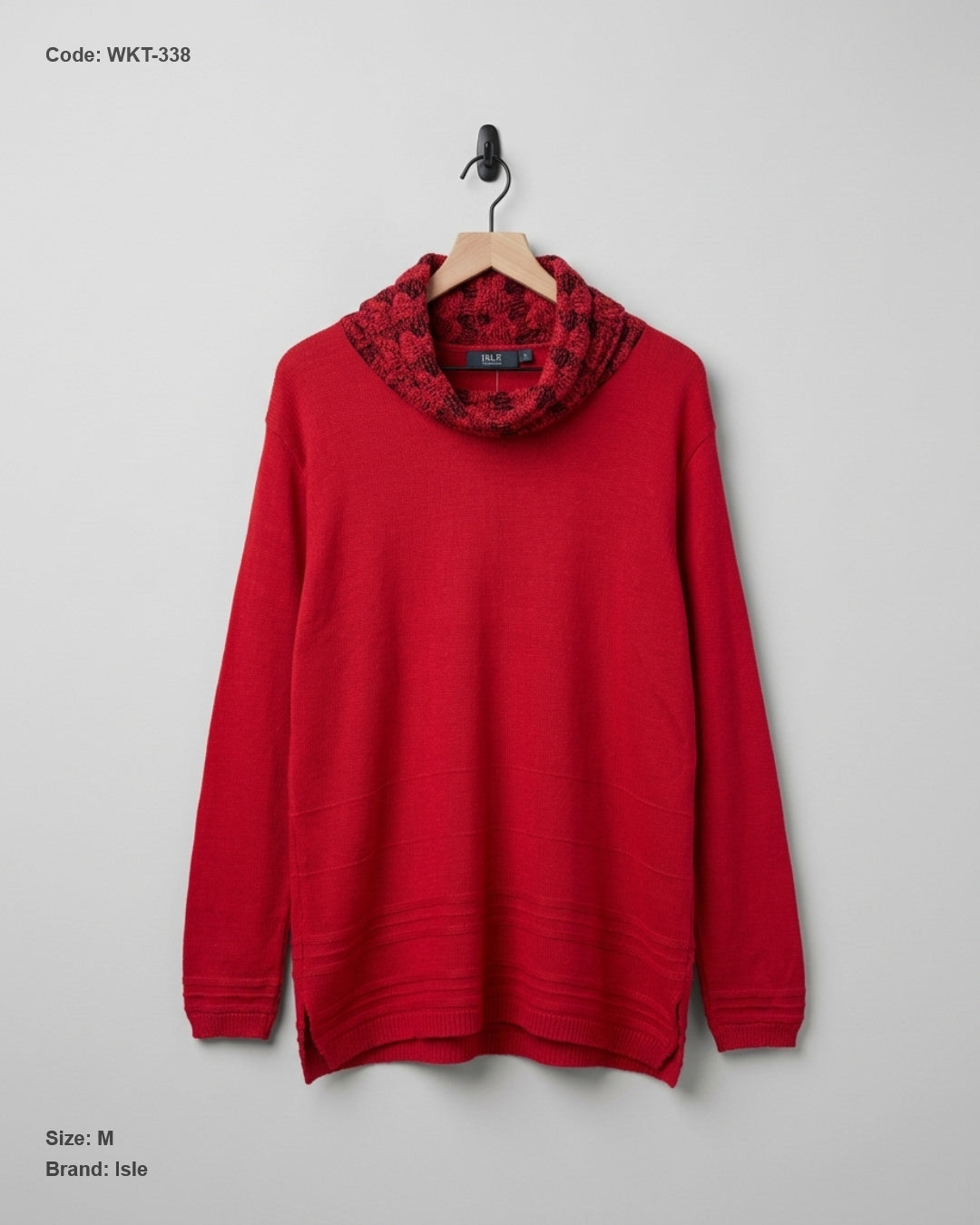 Isle (WKT-338) Cowl-Neck Knit Sweater