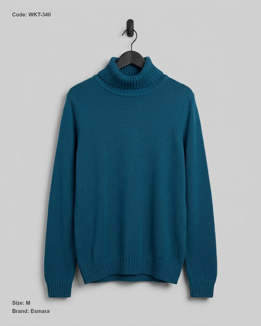 UK Imported secondhand Winter Knitted Tops - Esmara brand, Teal Acrylic, Premium condition, for Women - Online Thrift Store Islamabad Pakistan