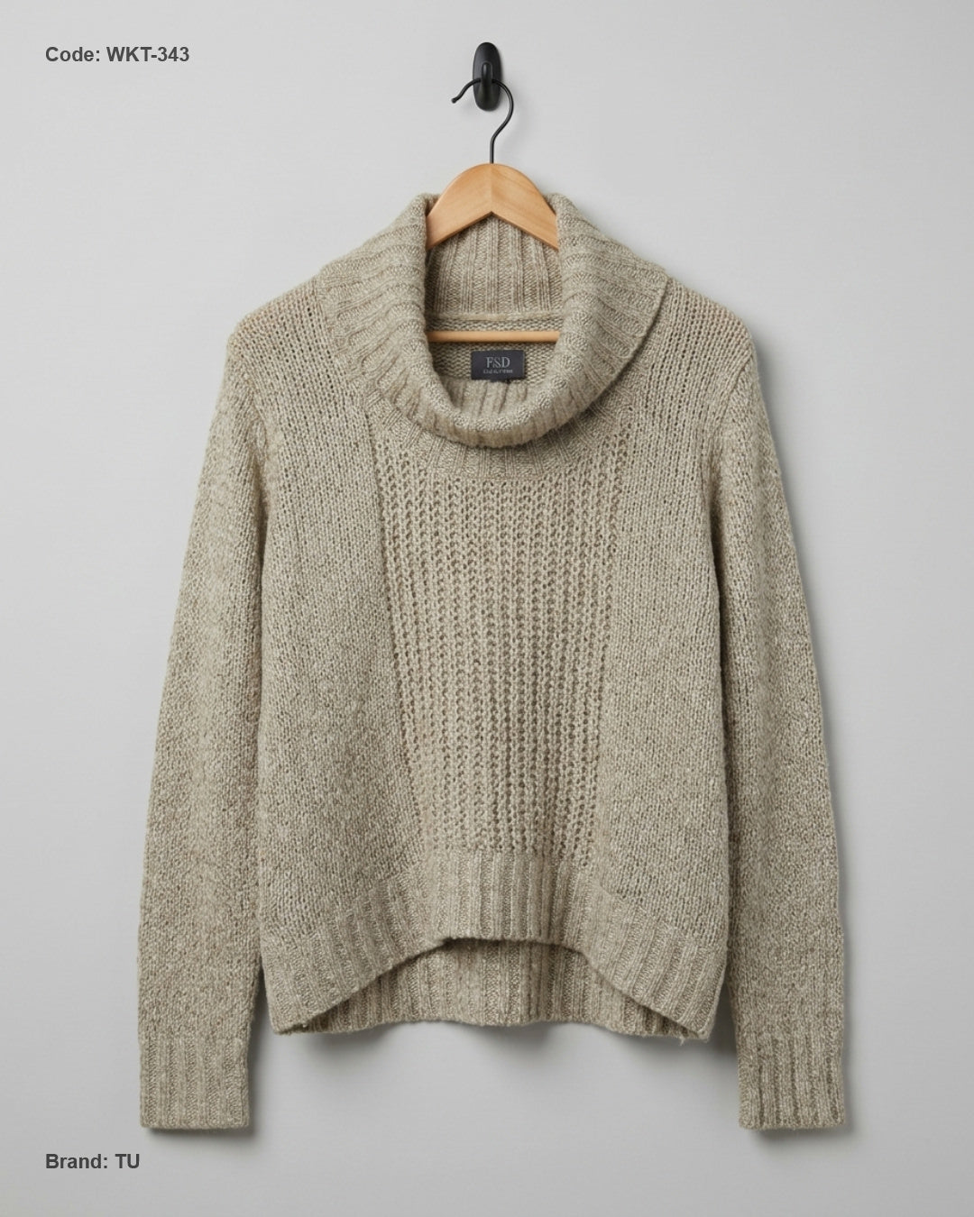 Excellent Condition Winter Knitted Tops | Preloved TU | Beige Acrylic | Thrift Shop for Women Islamabad Pakistan | OTS