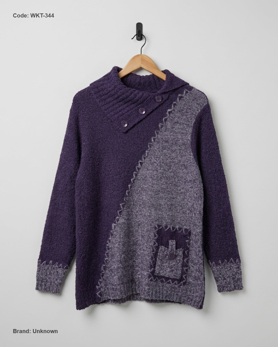 Excellent Condition Winter Knitted Tops | Preloved Unknown | Violet Acrylic | Thrift Shop for Women Lahore Pakistan | OTS