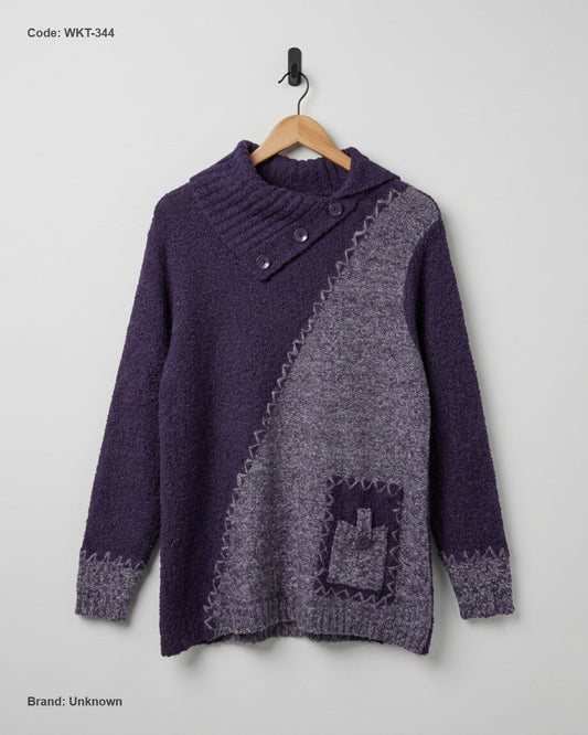 Excellent Condition Winter Knitted Tops | Preloved Unknown | Violet Acrylic | Thrift Shop for Women Lahore Pakistan | OTS