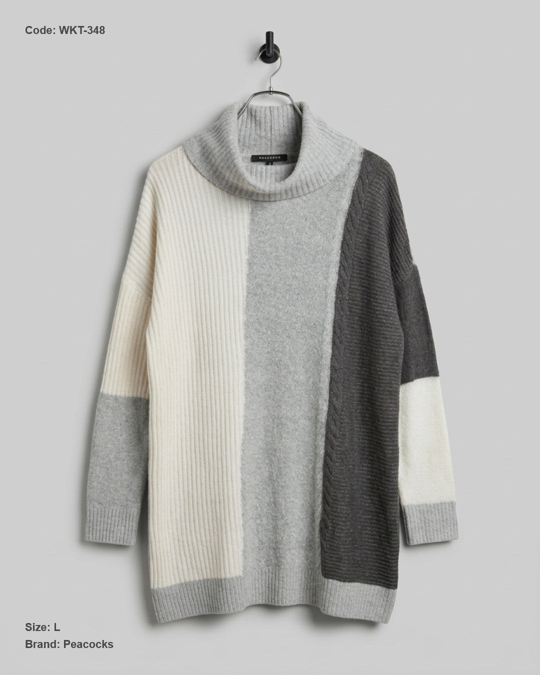 UK Imported secondhand Winter Knitted Tops - Peacocks brand, Gray Acrylic, Excellent condition, for Women - Online Thrift Store Lahore Pakistan