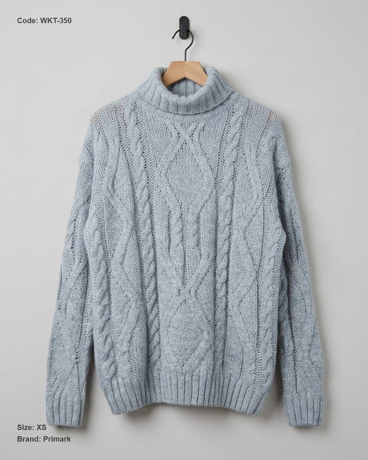 Secondhand Branded Winter Knitted Tops by Primark, Gray Acrylic fabric, Excellent condition, for Women - Online Thrift Shop Peshawar Pakistan