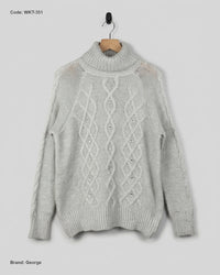 George (WKT-351) Cable Knit Turtleneck Sweater
