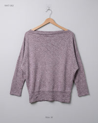unisono (WKT-362) Batwing Sleeve Knit Sweater