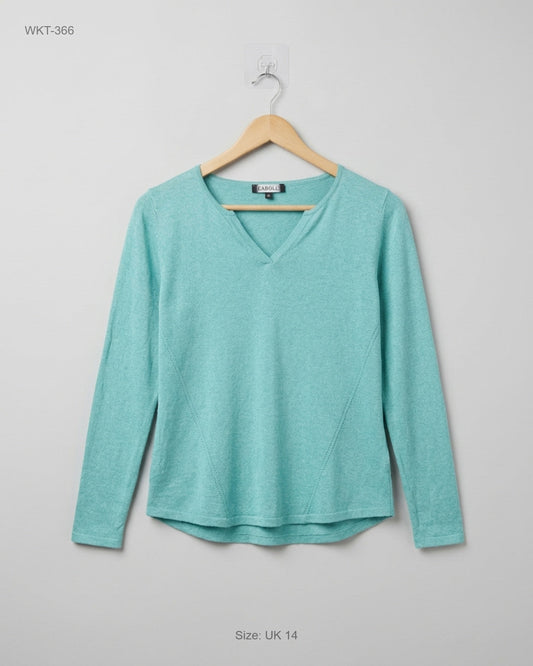 Winter Knitted Tops | CAROLL | Preloved Branded | Mint Polyester | Premium | OTS Thrift Store Islamabad Pakistan