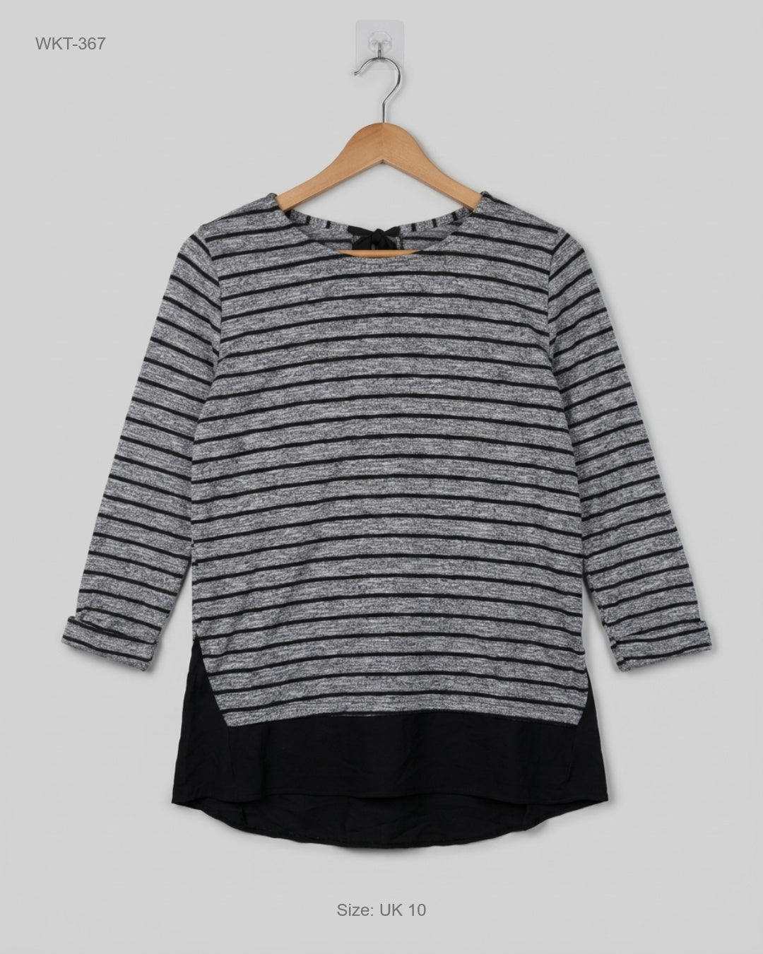 Atmosphere (WKT-367) Layered-Hem Striped Top