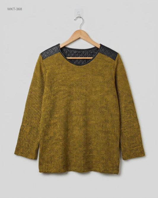 Premium Condition Winter Knitted Tops | Preloved CUT LABEL | Yellow Polyester | Thrift Shop for Peshawar Pakistan | OTS