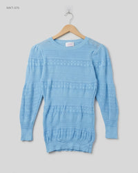 SAVIDA (WKT-370) Pointelle Knit Long-Sleeve Top