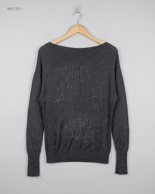 Secondhand Branded Winter Knitted Tops by CUT LABEL, Black Polyester fabric, Premium condition, for - Online Thrift Shop Lahore Pakistan