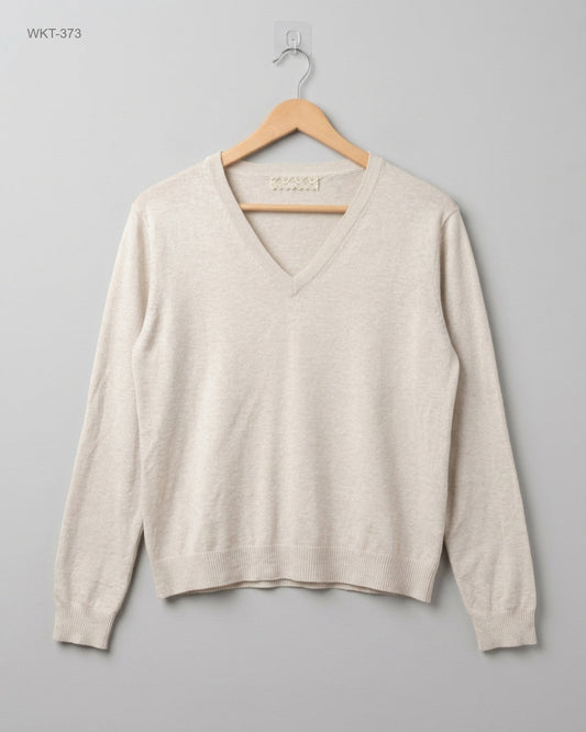 Winter Knitted Tops | CUT LABEL | Preloved Branded | Beige Polyester | Premium | OTS Thrift Store Lahore Pakistan