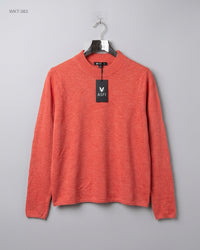 CUT LABEL (WKT-383) Mock Neck Fine-Knit Sweater