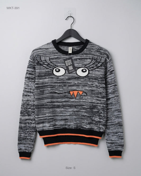 Winter Knitted Tops | Pull & Bear | Preloved Branded | Gray Polyester | Premium | OTS Thrift Store Islamabad Pakistan