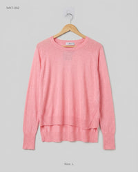 Zara (WKT-392) High-Low Lightweight Knit Pullover