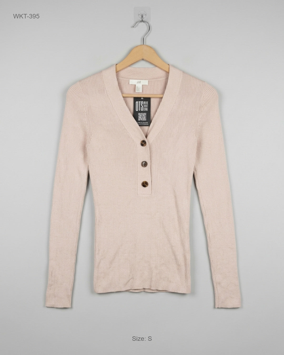 Secondhand Branded Winter Knitted Tops by H&M, Beige Polyester fabric, Premium condition, for - Online Thrift Shop Lahore Pakistan