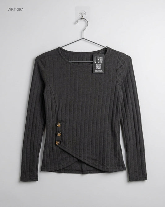 Preloved Premium Winter Knitted Tops by SHEIN, Black Polyester for - OTS Thrift Shop Peshawar Pakistan