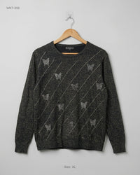 CORA ZON (WKT-399) Embellished Crewneck Sweater