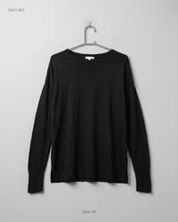 A NEW DAY (WKT-401) Fine-Knit Crew-Neck Sweater