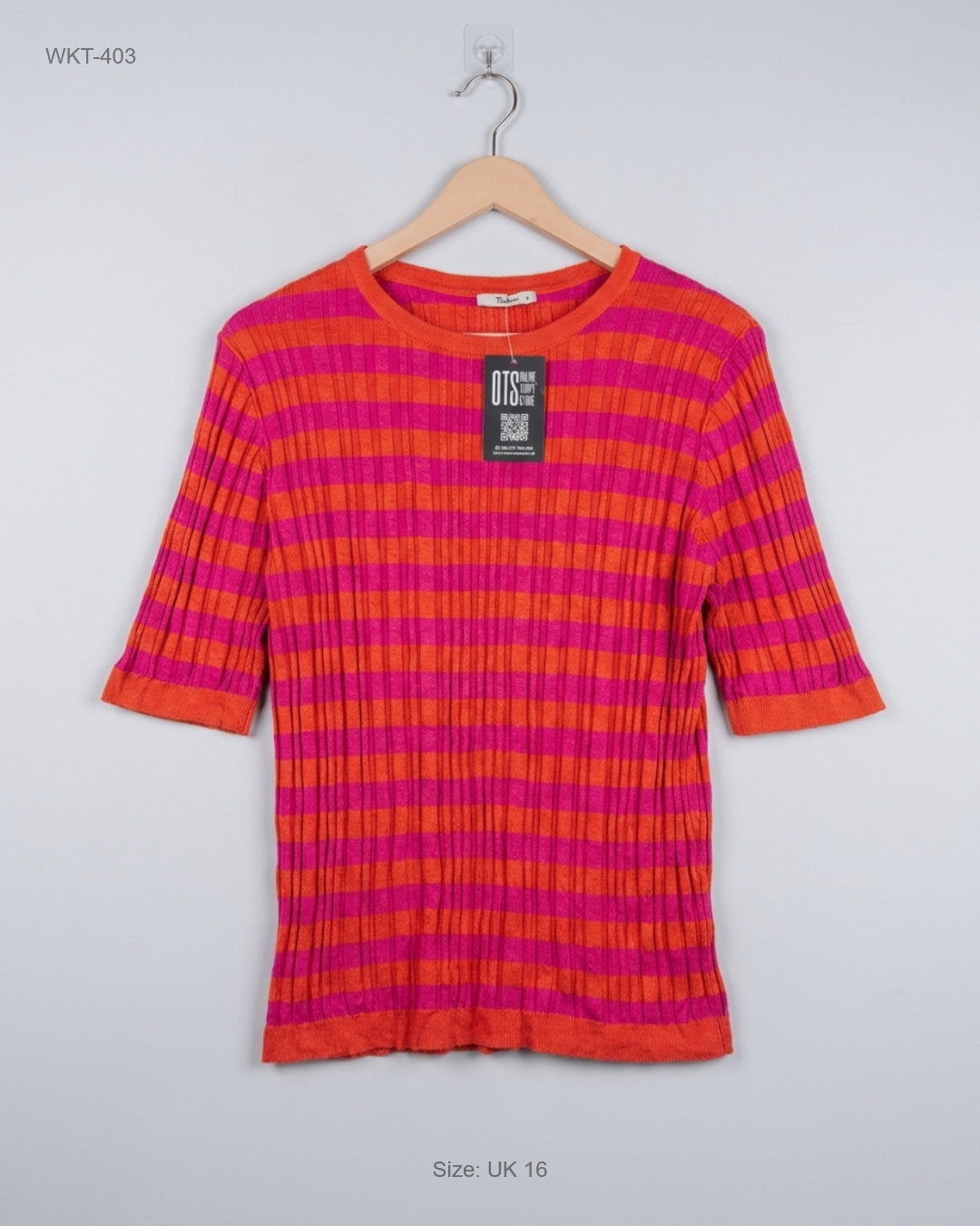 TU (WKT-403) Ribbed Knit Short-Sleeve Top