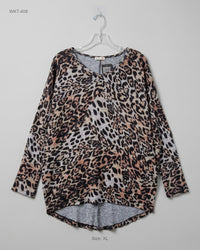 STAGE (WKT-408) Leopard Print High-Low Tunic
