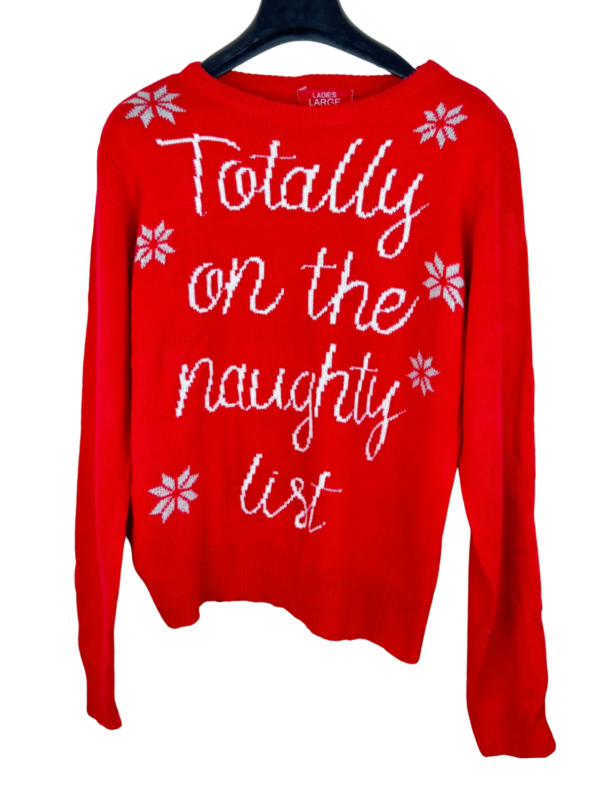 Red Winter Knitted Top by Ladies Large (WKT-78)