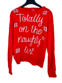 Red Winter Knitted Top by Ladies Large (WKT-78)