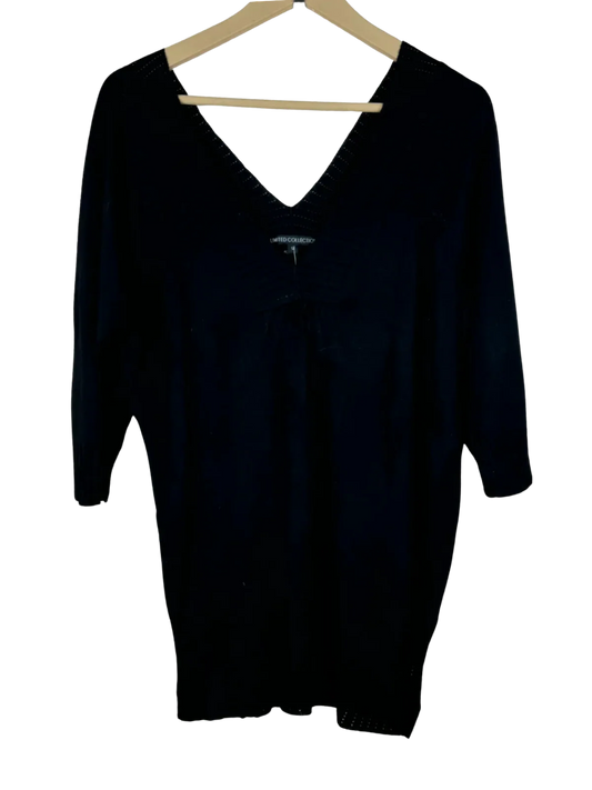 Premium Plus Condition Winter Knitted Tops | Preloved Marks & Spencer Limited Edition | Black Polyester | Thrift Shop for Women Islamabad Pakistan | OTS