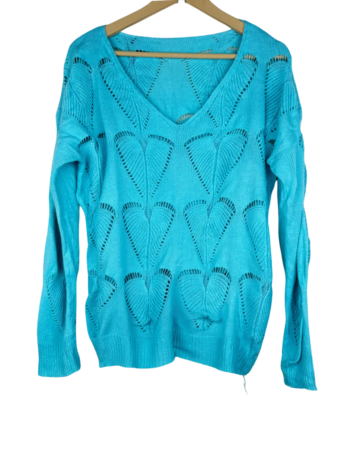 Shop Good Winter Knitted Tops by Unknown | Preloved Branded Clothes | LightGreen Polyester | Women | OTS Thrift Store Peshawar Pakistan