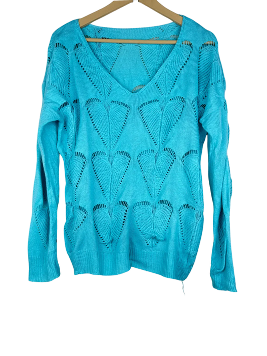 Shop Good Winter Knitted Tops by Unknown | Preloved Branded Clothes | LightGreen Polyester | Women | OTS Thrift Store Peshawar Pakistan