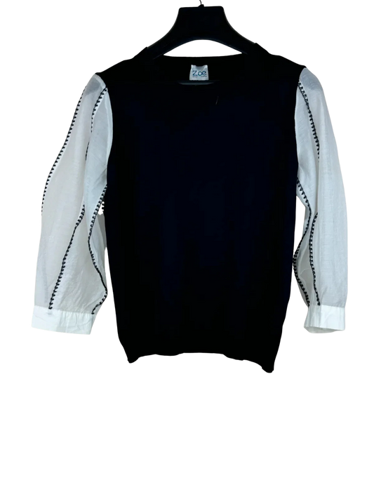 Secondhand Branded Winter Knitted Tops by ZOE, Black Viscose fabric, Premium Plus condition, for Women - Online Thrift Shop Lahore Pakistan