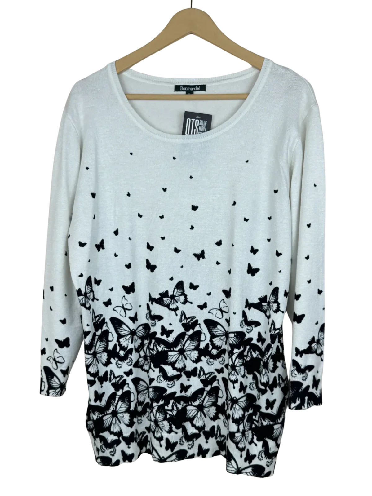 Premium Plus Condition Winter Knitted Tops | Preloved BonmarchÃ© | White Viscose | Thrift Shop for Women Karachi Pakistan | OTS