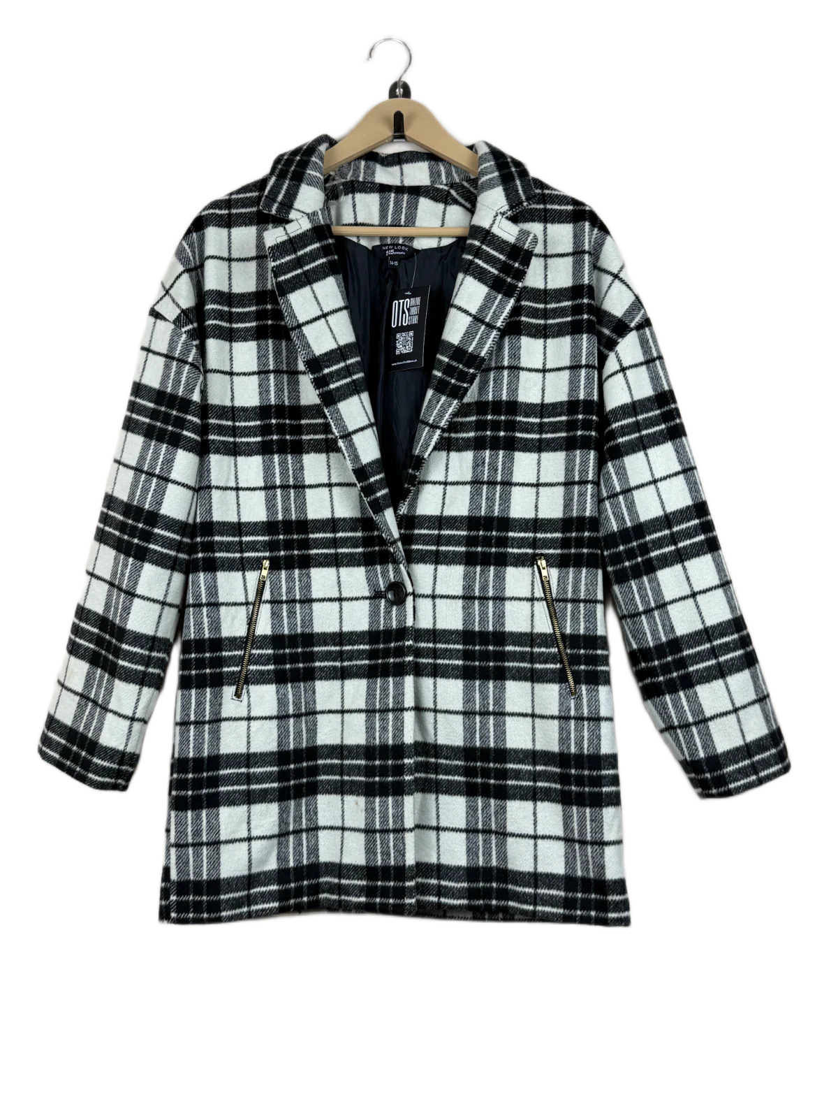 Black & White Women Winter Long Coat by New Look (WLC-12)