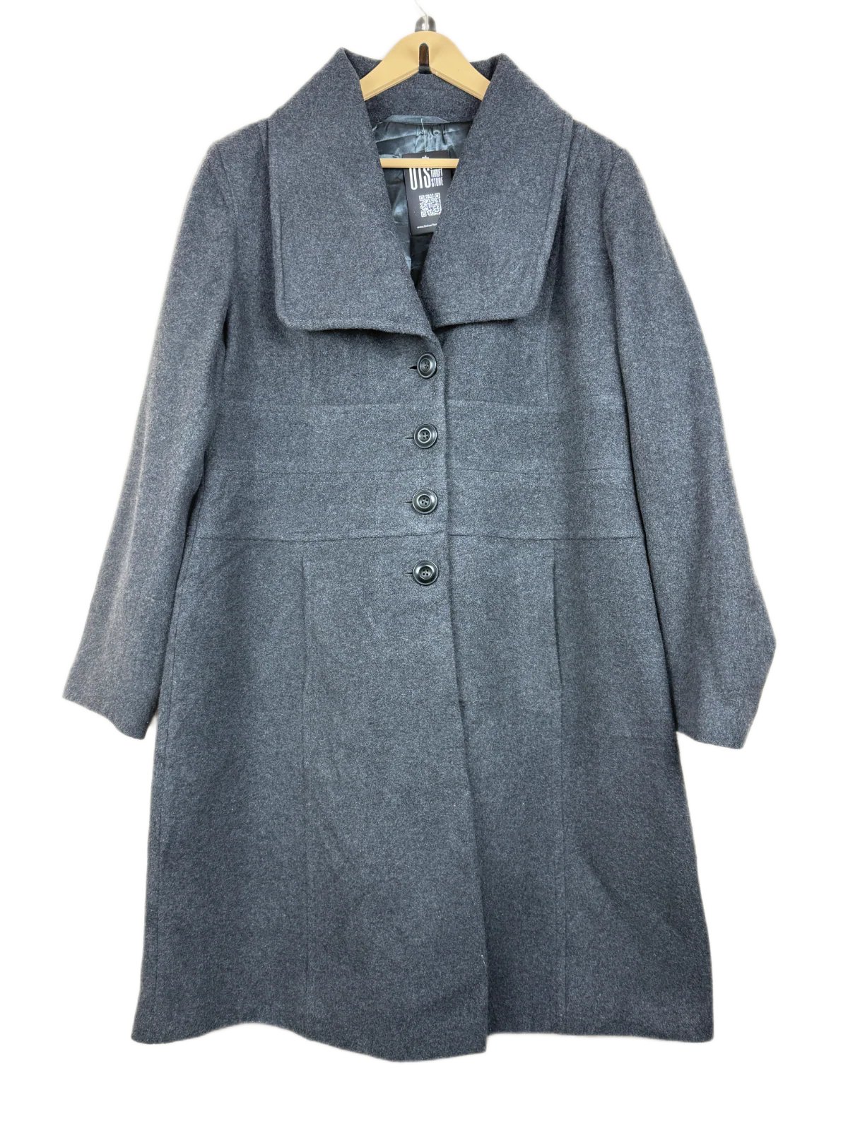 Secondhand Branded Winter Long Cardigans by Unknown, Gray Wool + Polyester fabric, Premium condition, for Women - Online Thrift Shop Lahore Pakistan