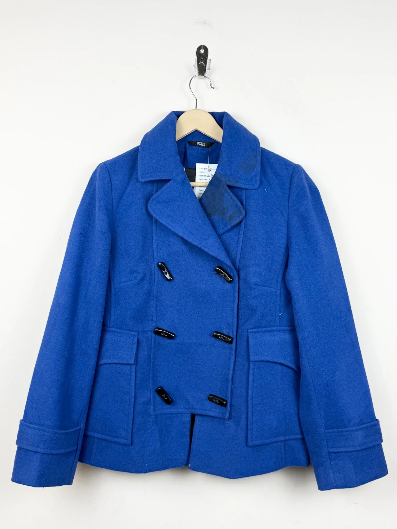 Secondhand Branded Women's Winter Long Coat by john lewis, Blue Polyester fabric, Excellent condition, for Women - Online Thrift Shop Lahore Pakistan