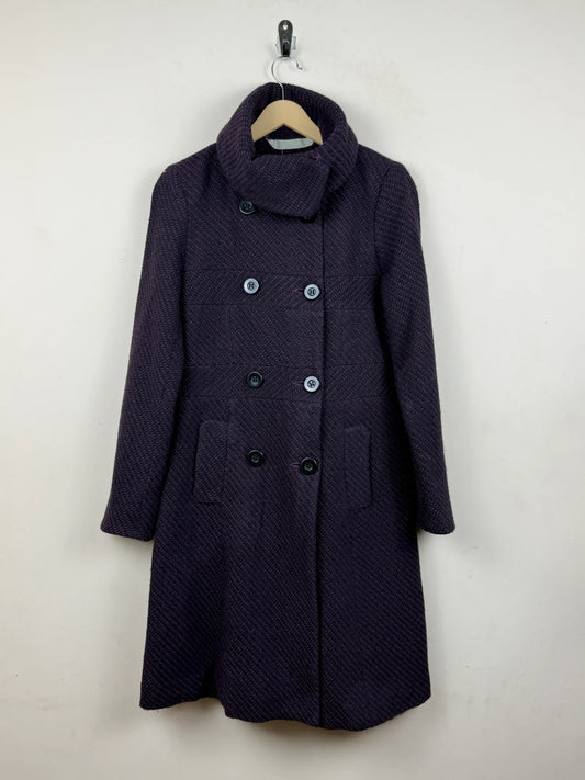 Preloved Premium Women's Winter Long Coat by New Look, Purple Wool for Women - OTS Thrift Shop Islamabad Pakistan