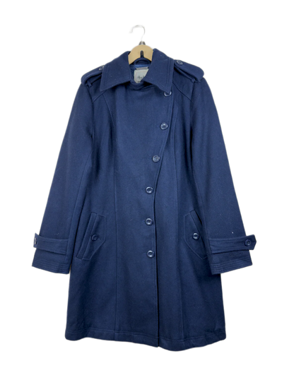 Shop Premium Winter Long Cardigans by Pepe Jeans | Preloved Branded Clothes | Blue Wool + Polyester | Women | OTS Thrift Store Lahore Pakistan