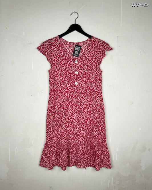 Women Maxi & Frock | Unknown | Preloved Branded | Red Polyester | Premium | OTS Thrift Store Lahore Pakistan