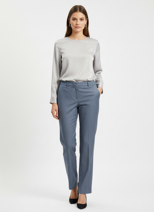 Grey Womens High Waist Pant Trouser by RACHEL (WPT-101)