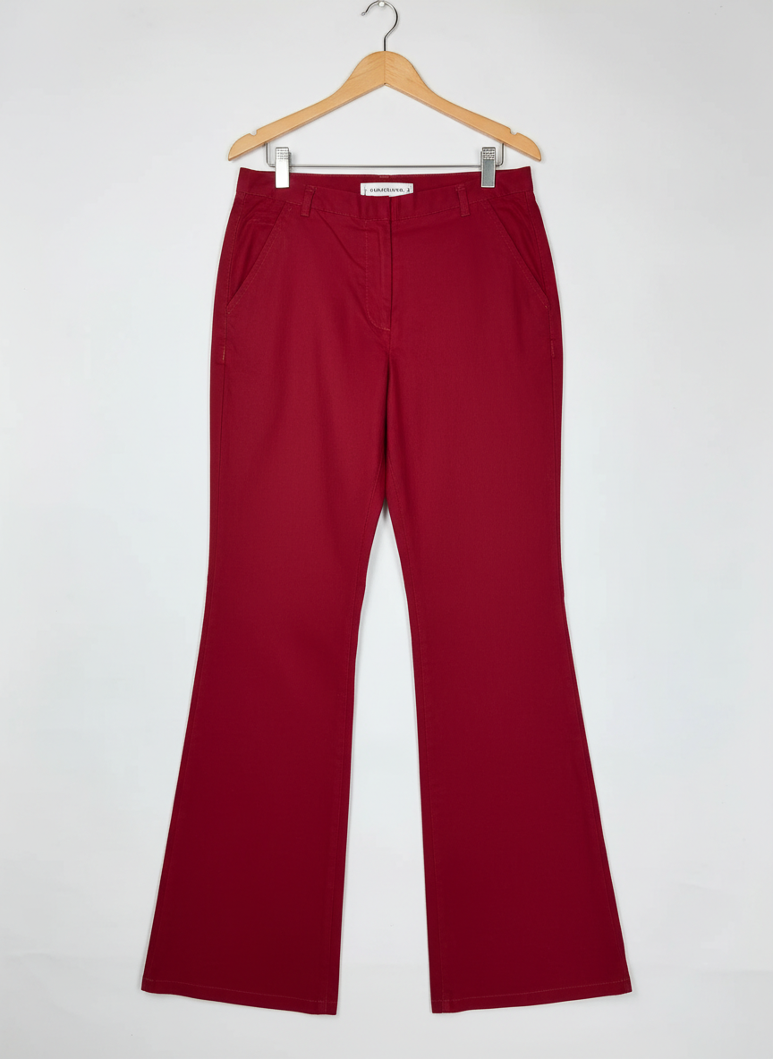 Womens Pants & Trousers | ADESSA | Preloved Branded | Maroon Polyester | Premium | OTS Thrift Store Karachi Pakistan