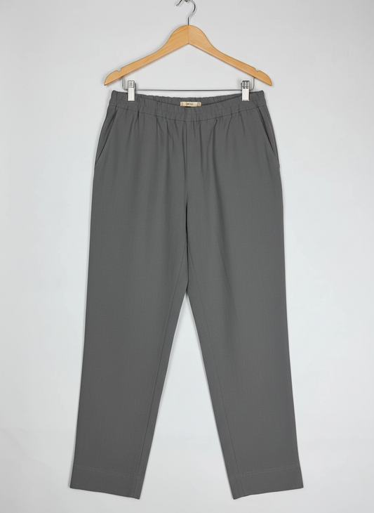 Shop Premium Womens Pants & Trousers by Victoria Lyra | Preloved Branded Clothes | Grey Polyester | Women | OTS Thrift Store Lahore Pakistan