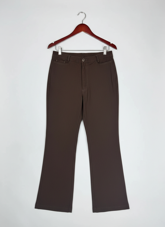 Preloved Premium Womens Pants & Trousers by Etam, Brown Viscose for Women - OTS Thrift Shop Karachi Pakistan