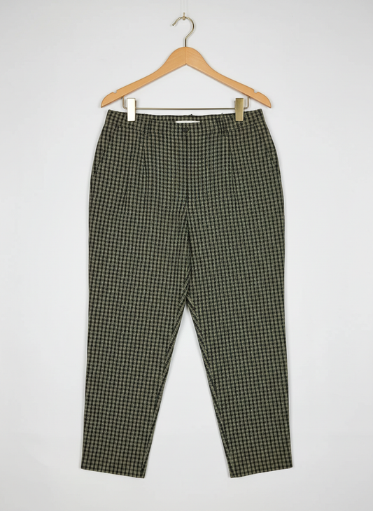 Shop Premium Womens Pants & Trousers by Cut Label | Preloved Branded Clothes | Green Checuked Polyester | Women | OTS Thrift Store Peshawar Pakistan