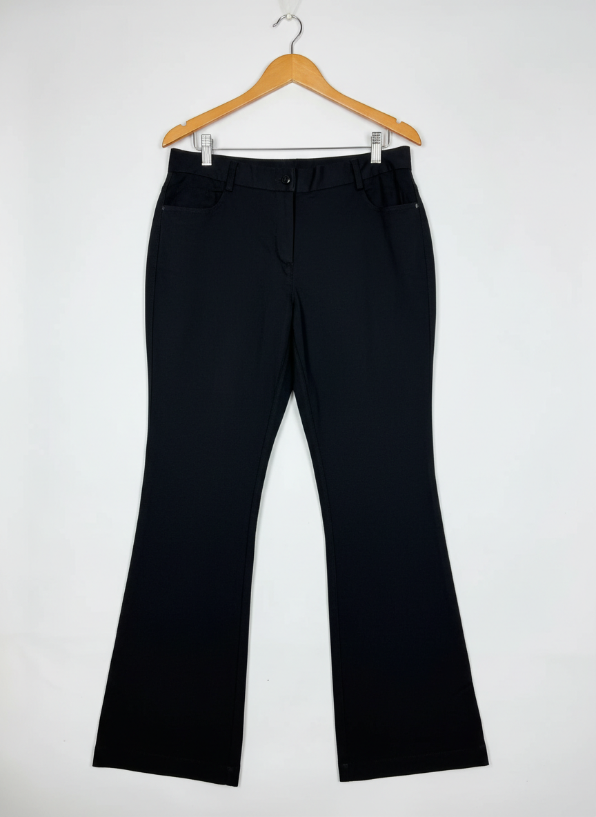 Shop Good Womens Pants & Trousers by Cut Label | Preloved Branded Clothes | Black Polyester | Women | OTS Thrift Store Peshawar Pakistan