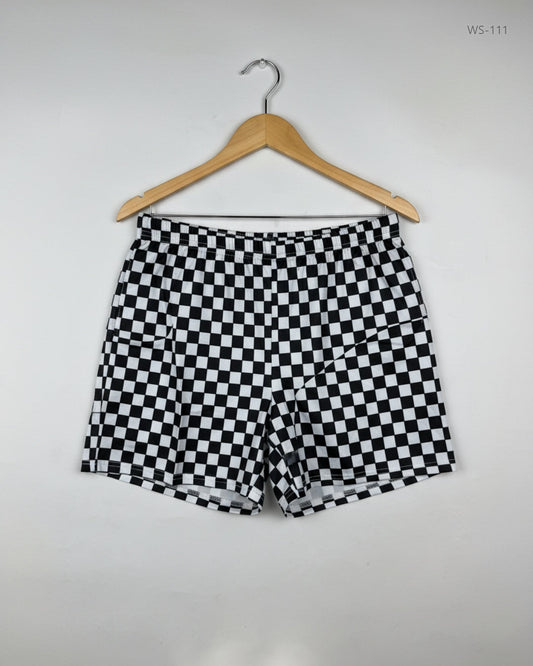 Womens Shorts | SHEIN | Preloved Branded | Black & White Polyester | Premium | OTS Thrift Store Lahore Pakistan