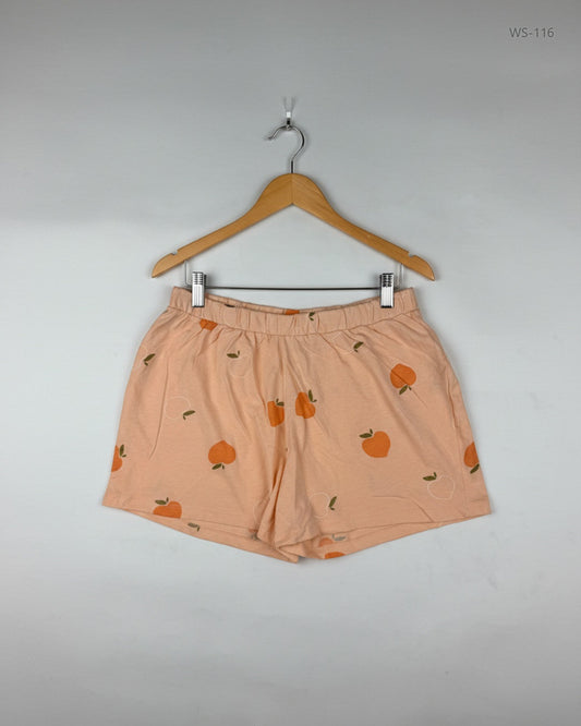 Secondhand Branded Womens Shorts by EVERYDAY, PEACH ORANGE Cotton fabric, Premium condition, for Women - Online Thrift Shop Lahore Pakistan