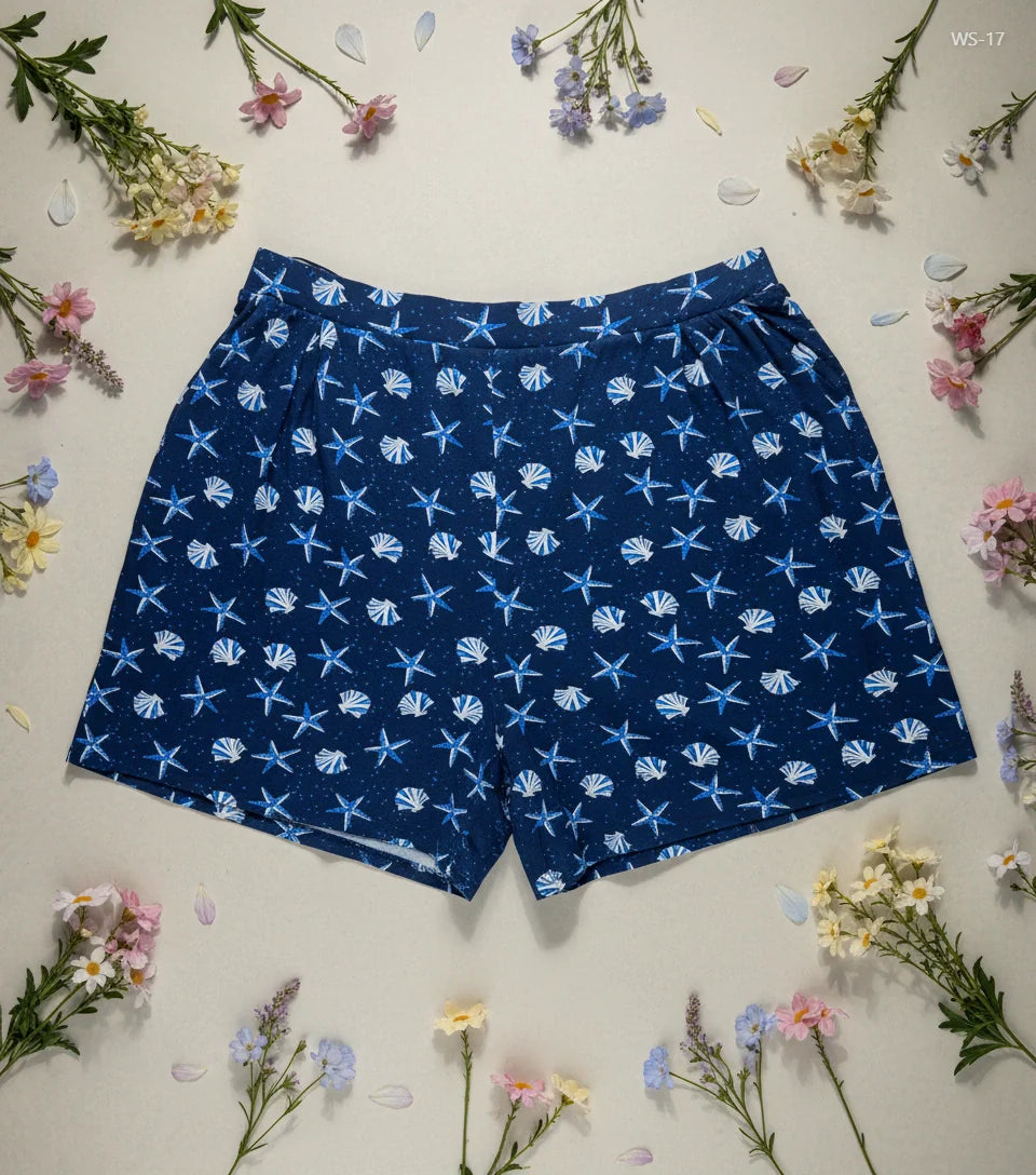 Secondhand Branded Womens Shorts by TU, DarkBlue Polyester fabric, Premium condition, for Women - Online Thrift Shop Karachi Pakistan